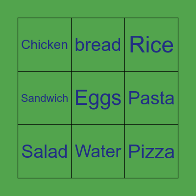 Food bingo Card
