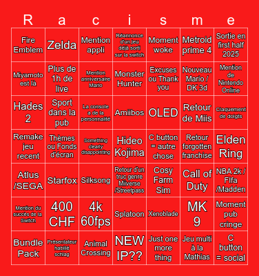 Nintendo Switch 2 Bingo Card