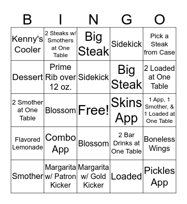 TXRH Bingo!! Bingo Card