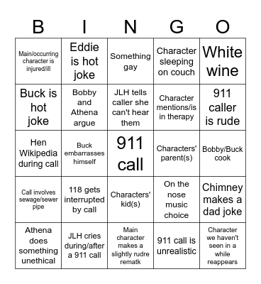 9-1-1 (show) Bingo Card