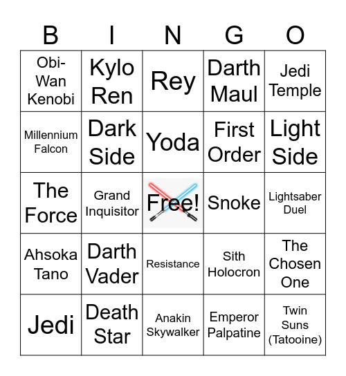 ☀️Light vs. Dark Bingo🌑 Bingo Card