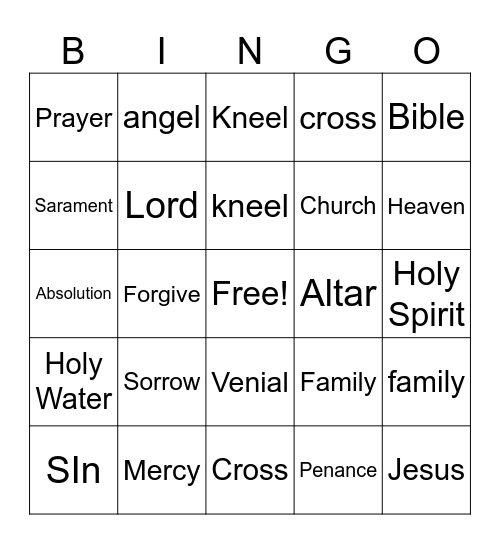 Reconciliation Bingo Card