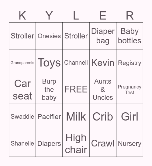 Big Bingo Fun for the Little One Bingo Card