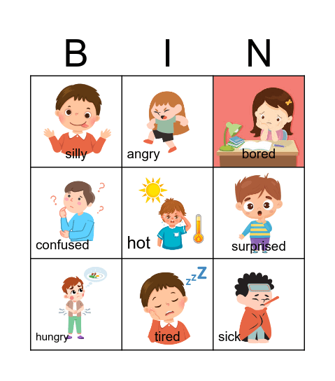 EMOTIONS Bingo Card