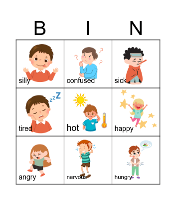 EMOTIONS Bingo Card