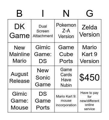 2 Bingo Card