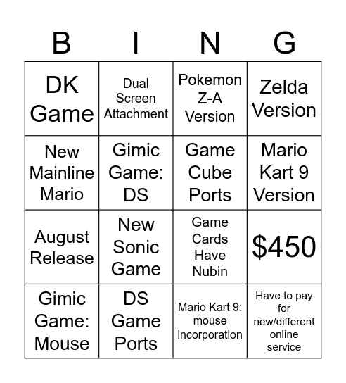 2 Bingo Card