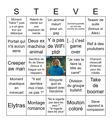 Minecraft Bingo Card