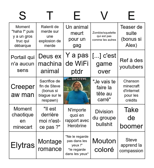 Minecraft Bingo Card