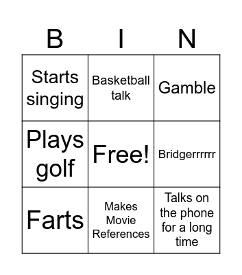Bridger Bingo Card
