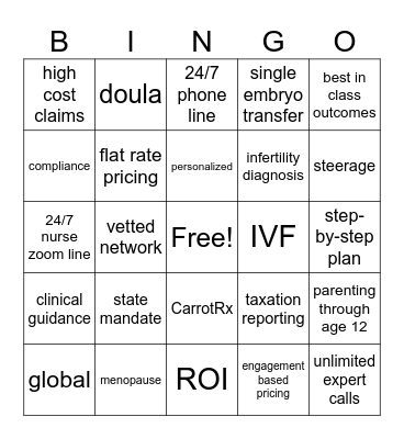 Carrot Bingo Card