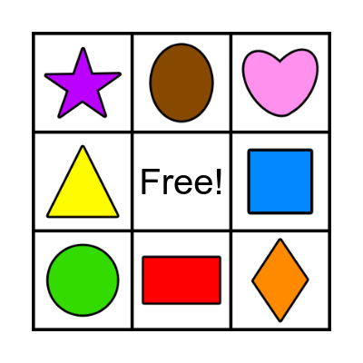 Shapes and Colors Bingo Card