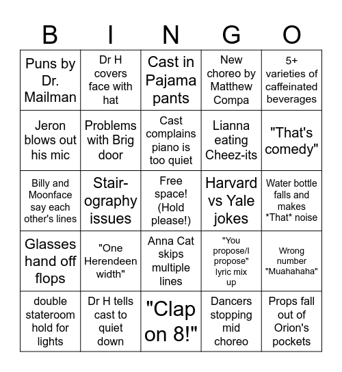 Anything Goes tech bingo Card