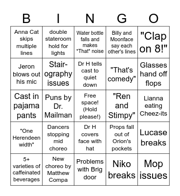 Anything Goes tech bingo Card