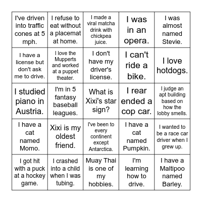 Joan Bingo Card