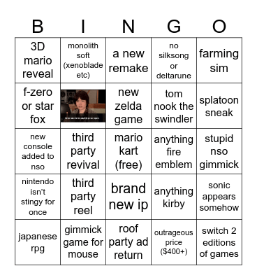 switch 2 direct Bingo Card