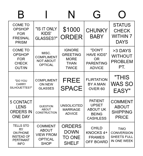 APRIL BINGO Card