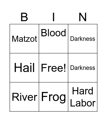 Passover Bingo Card