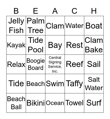 Escrow is a Beach! Bingo Card