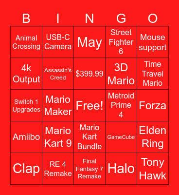 Switch 2 Direct Bingo Card