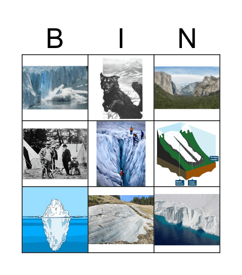 Glaciers Bingo Card