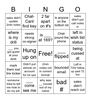 BDC BINGO Card