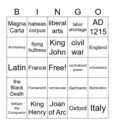 7.5-7.7 Bingo Card