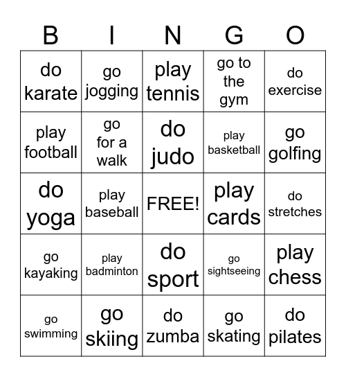 SPORTS Bingo Card