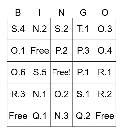 Writing Strategies Bingo Card