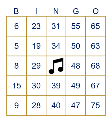 80s & 90s Songs Bingo Card