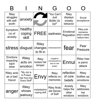 Inside Out 2 Bingo Card
