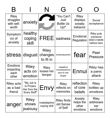 Inside Out 2 Bingo Card