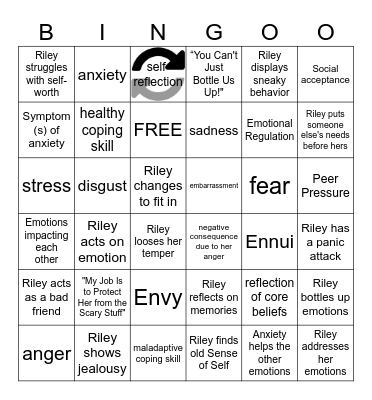 Inside Out 2 Bingo Card