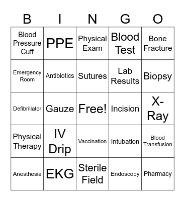 HOSA Bingo Card