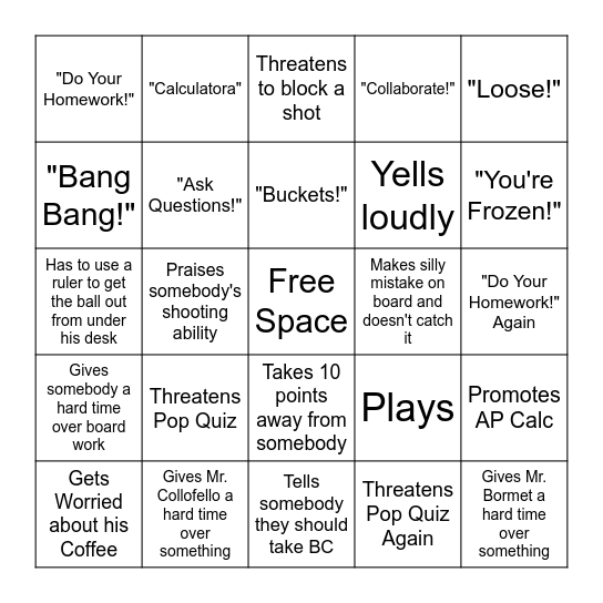 Mr. Tanaka Bingo Card