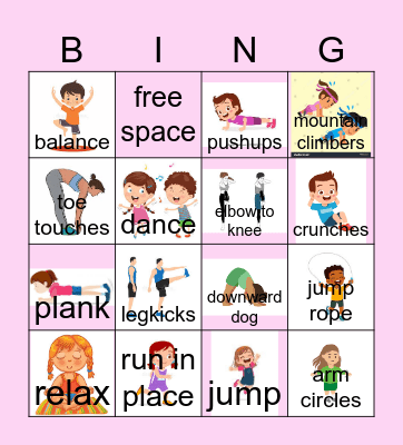 Exercise Bingo! Bingo Card