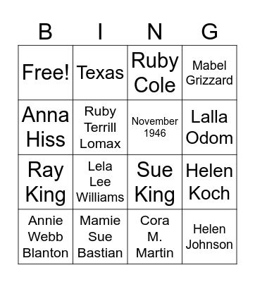 DKG Founders BINGO Card