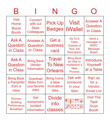 NHBC New Orleans Conference Bingo Card
