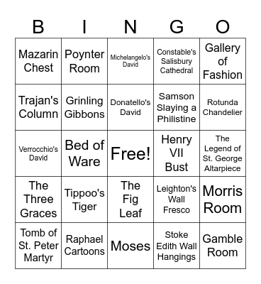 V&A Bingo Card Bingo Card