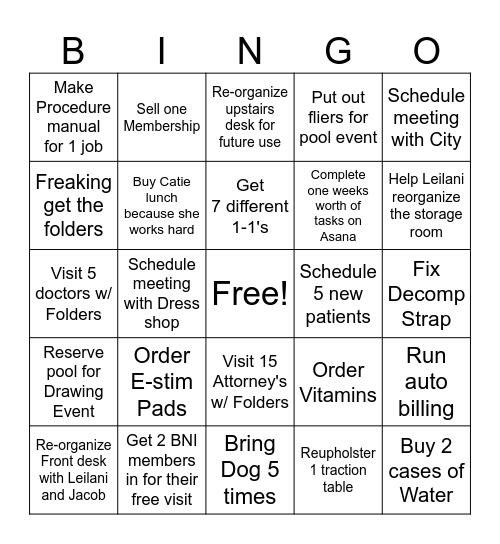 Diana Bingo Card