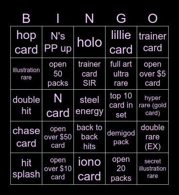 Journey Together Bingo Card