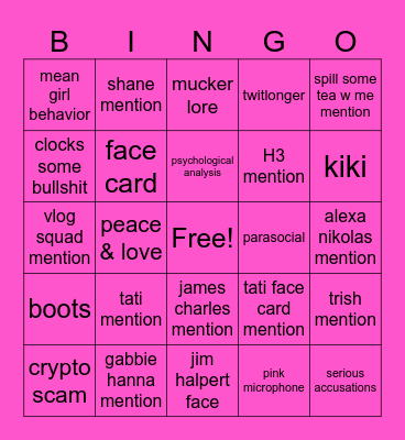 Adam McIntyre Bingo!! Bingo Card