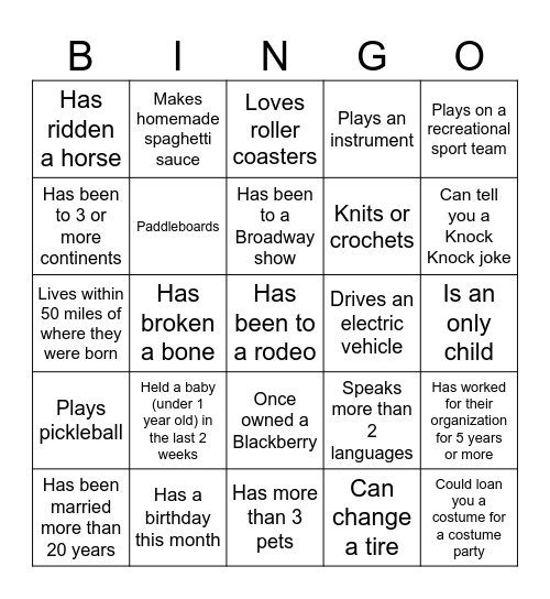 Leadership Institute Bingo Card