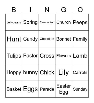 EASTER Bingo Card