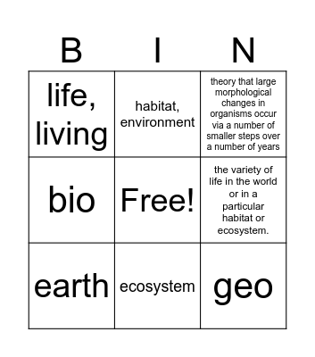 B.9A Bingo Card