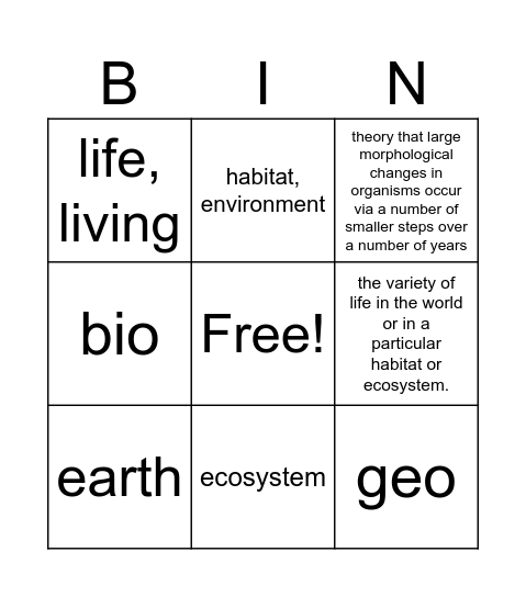 B.9A Bingo Card