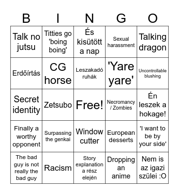 Anime BINGO2025 Spring Bingo Card