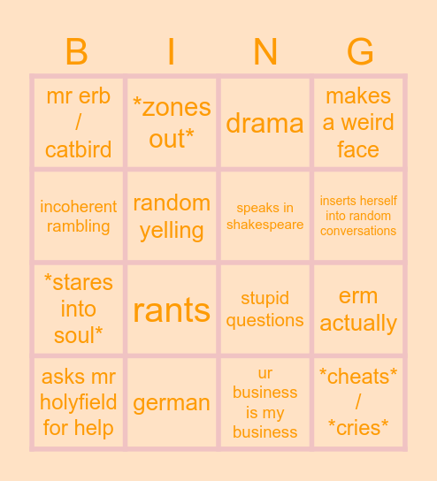 athena Bingo Card
