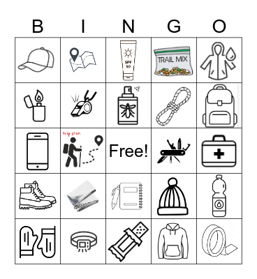 Survival Kit Bingo Card
