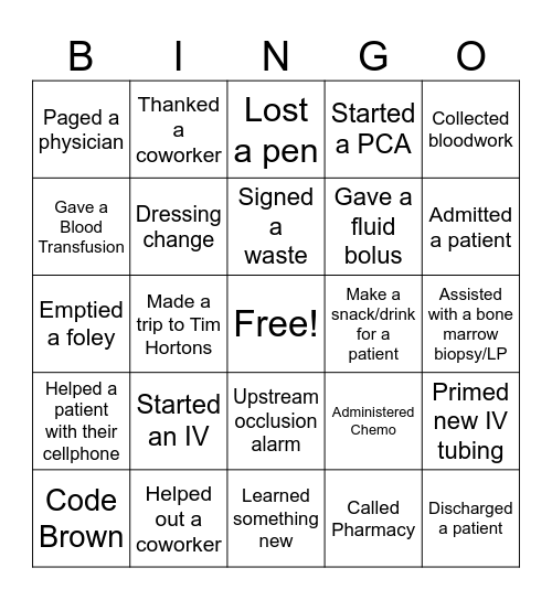 Nurses' Week Bingo! Bingo Card